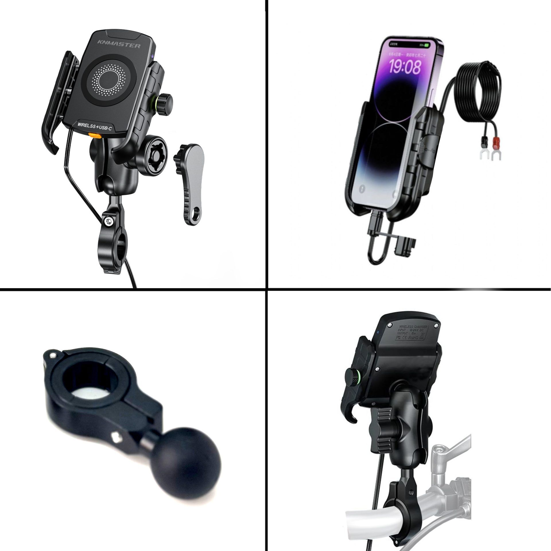 KNMASTER TT-600WU ÜNİVERSAL KABLOSUZ VE USB Lİ ŞARJLI TELEFON TUTUCU