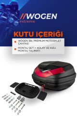 WOGEN WG39 ARKA ÇANTA 39 L SIRT DAYAMALI PREMİUM (SİYAH) +KARBON DİZLİK HEDİYELİ