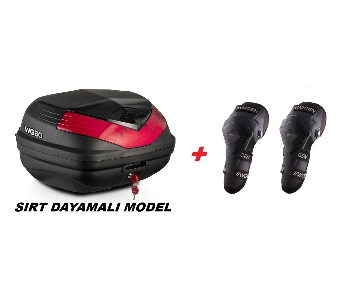WOGEN WG50 ARKA ÇANTA 50 L SIRT DAYAMALI PREMİUM (SİYAH) + KARBON DİZLİK HEDİYELİ