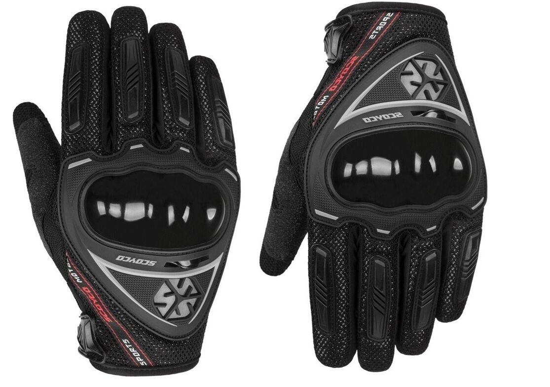 SCOYCO MC44W FULL KARBON KORUMALI BAYAN ELDİVENİ BLACK (M)