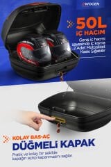 WOGEN WG50 ARKA ÇANTA 50 L BASİC (SİYAH) + KARBON DİZLİK HEDİYELİ