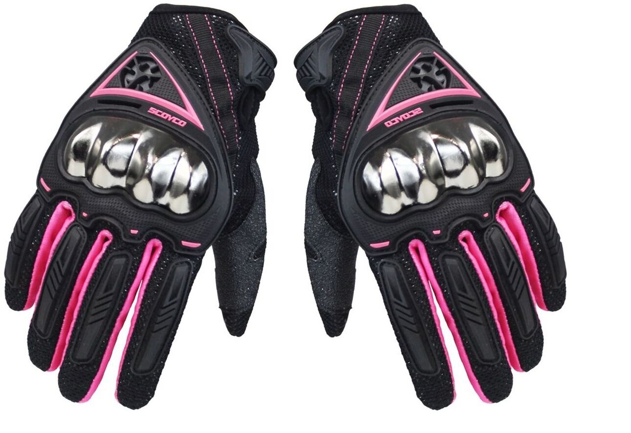 SCOYCO MC44W FULL KARBON KORUMALI BAYAN ELDİVENİ BLACK-PURPLE (S)