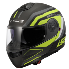 LS2 STROBE 2 ÇENE AÇILIR KASK PHANTOM MAT TİTANYUM - NEON SARI (L)