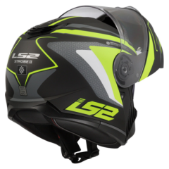 LS2 STROBE 2 ÇENE AÇILIR KASK PHANTOM MAT TİTANYUM  - NEON SARI (2XL)