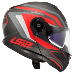 LS2 STROBE 2 ÇENE AÇILIR KASK PHANTOM MAT TİTANYUM - GRİ KIRMIZI (M)