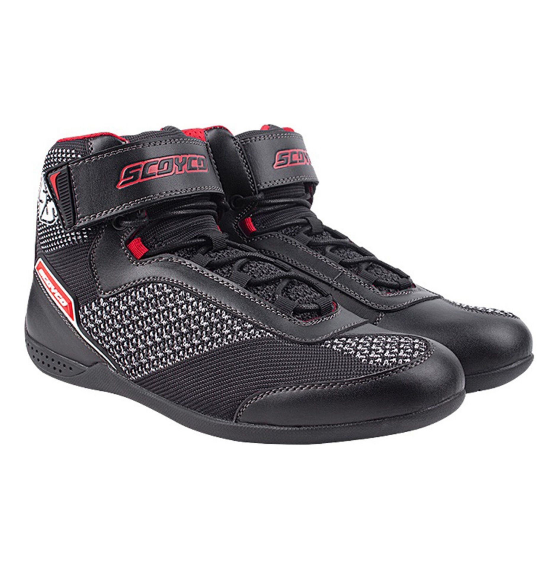 SCOYCO MT031 TOURİNG YAZLIK KISA KORUMALI BOT BLACK-RED (45)