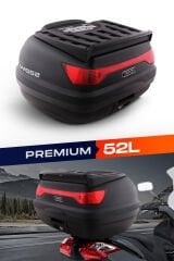 WOGEN WG52 PREMİUM ARKA ÇANTA 52 LİTRE (SİYAH) + KARBON DİZLİK HEDİYE