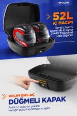 WOGEN WG52 PREMİUM ARKA ÇANTA 52 LİTRE (SİYAH) + KARBON DİZLİK HEDİYE