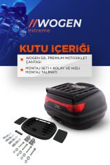 WOGEN WG52 PREMİUM ARKA ÇANTA 52 LİTRE (SİYAH) + KARBON DİZLİK HEDİYE