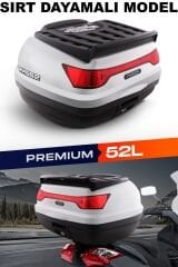 WOGEN WG52 PREMİUM ARKA ÇANTA 52 LİTRE (BEYAZ) + KARBON DİZLİK HEDİYE