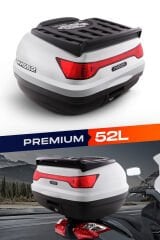WOGEN WG52 PREMİUM ARKA ÇANTA 52 LİTRE (BEYAZ) + KARBON DİZLİK HEDİYE