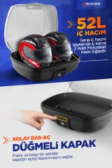 WOGEN WG52 PREMİUM ARKA ÇANTA 52 LİTRE (BEYAZ) + KARBON DİZLİK HEDİYE