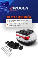 WOGEN WG52 PREMİUM ARKA ÇANTA 52 LİTRE (BEYAZ) + KARBON DİZLİK HEDİYE