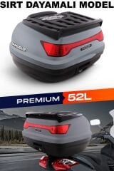 WOGEN WG52 PREMİUM ARKA ÇANTA 52 LİTRE (NARDO GRİ) + KARBON DİZLİK HEDİYE