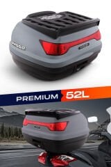 WOGEN WG52 PREMİUM ARKA ÇANTA 52 LİTRE (NARDO GRİ) + KARBON DİZLİK HEDİYE