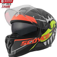 SCOYCO FF-869 FULL FACE KASK GÜNEŞ VİZÖRLÜ SHARK (S)