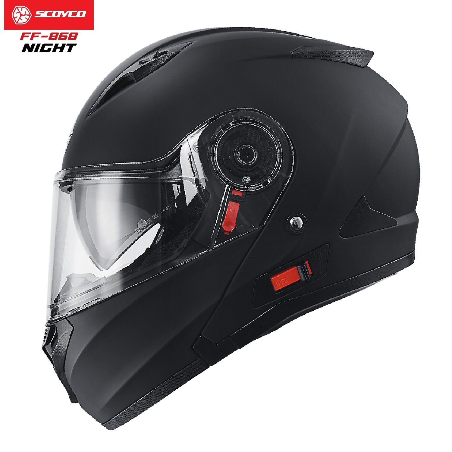 SCOYCO FF-868 ÇENE AÇILIR KASK GÜNEŞ VİZÖRLÜ NİGHT (M)