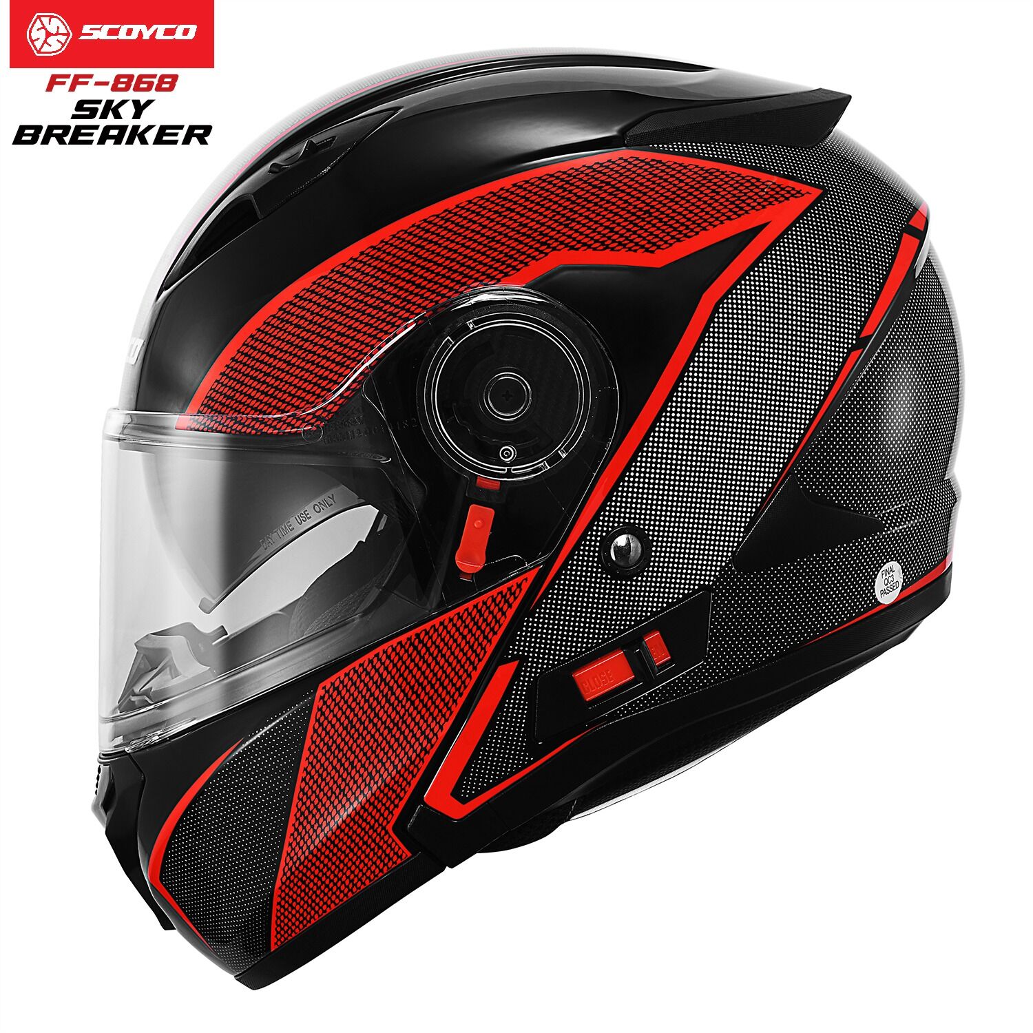 SCOYCO FF-868 ÇENE AÇILIR KASK GÜNEŞ VİZÖRLÜ SKY BREAKER (XL)