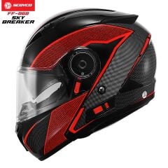 SCOYCO FF-868 ÇENE AÇILIR KASK GÜNEŞ VİZÖRLÜ SKY BREAKER (XL)