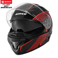 SCOYCO FF-868 ÇENE AÇILIR KASK GÜNEŞ VİZÖRLÜ SKY BREAKER (2XL)