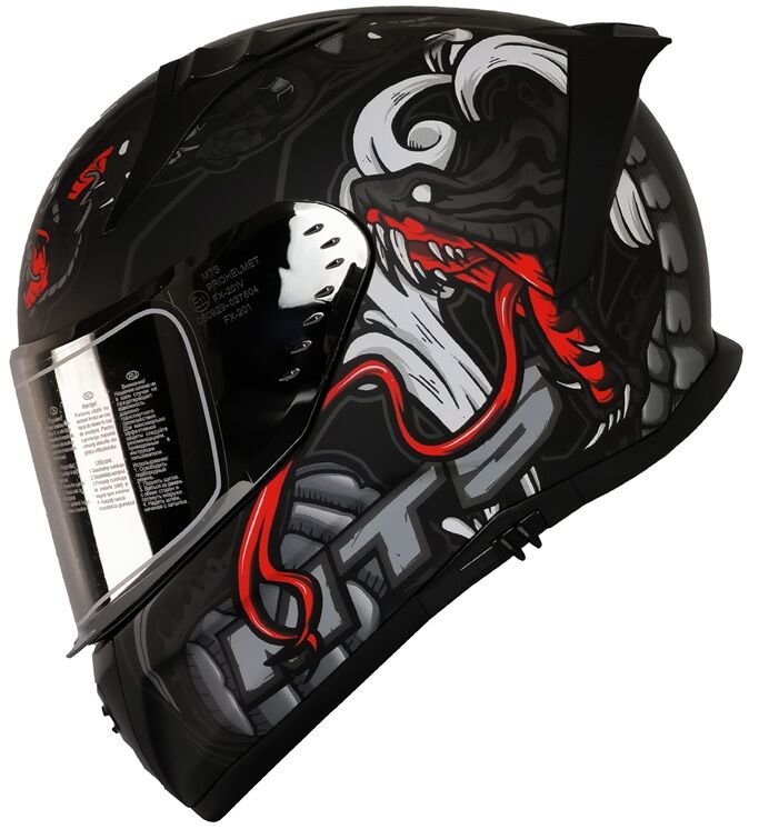 MTS M-801-SNAKE FULL FACE KASK GÜNEŞ VİZÖRLÜ MYTH GREY (M)