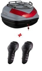 WOGEN WG39 SIRT DAYAMALI PREMİUM METAL BAGAJLI ÇANTA (NARDO GRİ) + KARBON DİZLİK HEDİYELİ