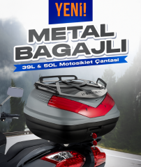 WOGEN WG39 SIRT DAYAMALI PREMİUM METAL BAGAJLI ÇANTA (NARDO GRİ) + KARBON DİZLİK HEDİYELİ