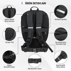 PROSEV SIRT ÇANTASI LED KNIGHT STANDART MODEL (36x18x48cm)