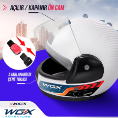 WOGEN FULL FACE KASK KARBON BEYAZ (M)