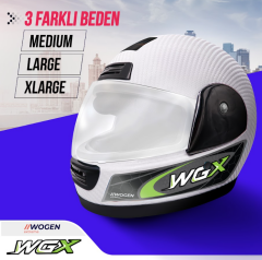 WOGEN FULL FACE KASK KARBON BEYAZ-YEŞİL (M)