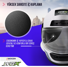 WOGEN FULL FACE KASK KARBON BEYAZ-YEŞİL (L)