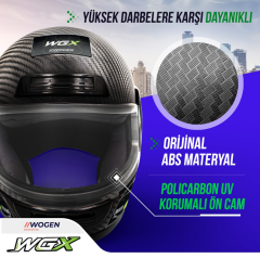 WOGEN FULL FACE KASK KARBON SİYAH-YEŞİL (L)