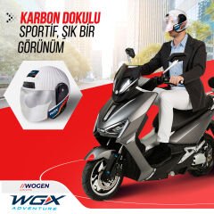 WOGEN KARBON YARIM KASK BEYAZ (M)