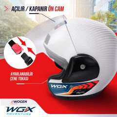 WOGEN KARBON YARIM KASK BEYAZ (L)