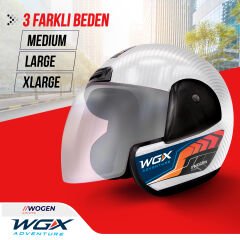 WOGEN KARBON YARIM KASK BEYAZ (L)