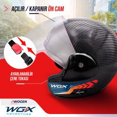 WOGEN KARBON YARIM KASK SİYAH (L)