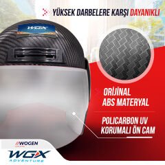 WOGEN KARBON YARIM KASK SİYAH (L)