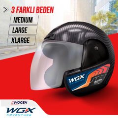 WOGEN KARBON YARIM KASK SİYAH (XL)