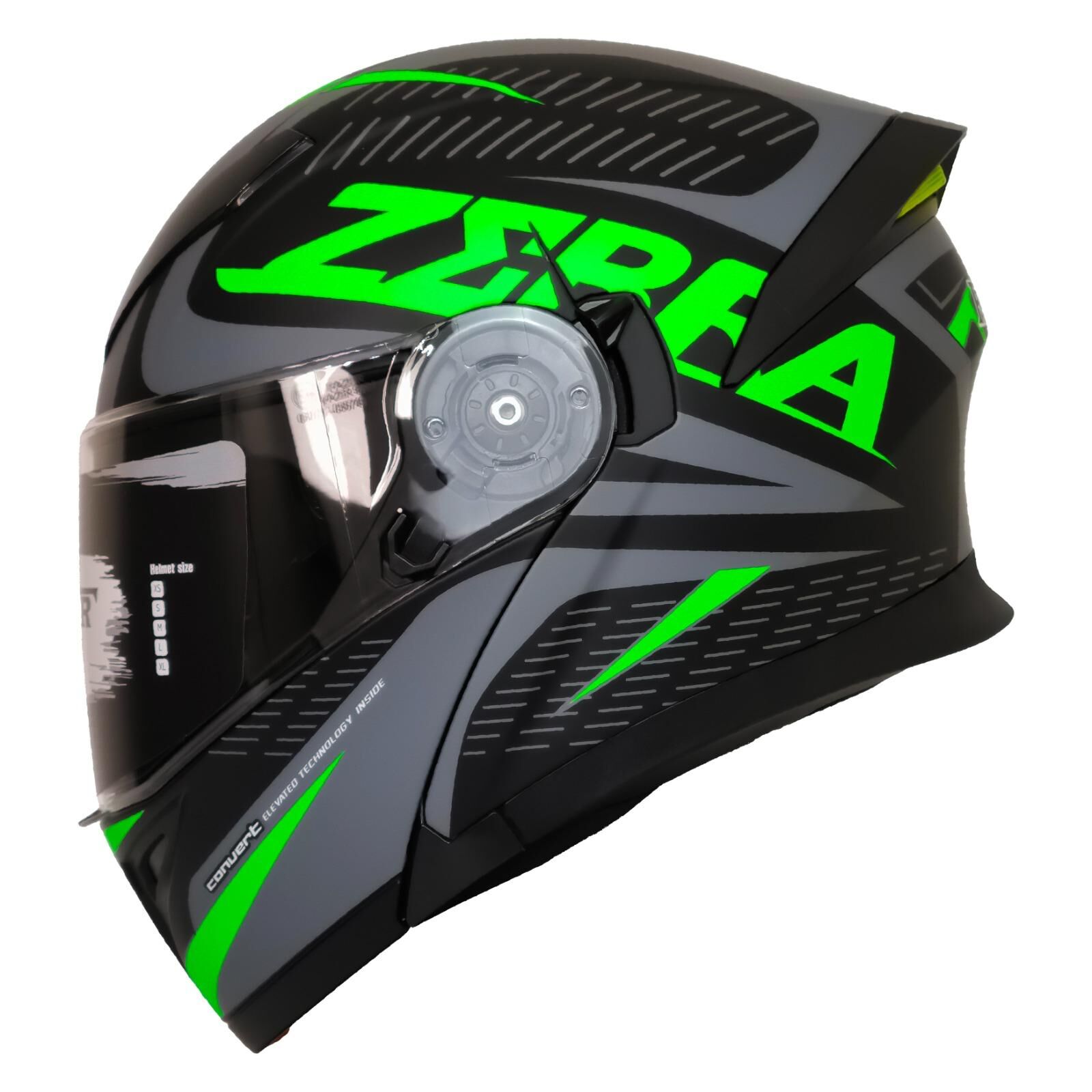 FAZER 965 ÇENE AÇILIR KASK GÜNEŞ VİZÖRLÜ ZEBRA (L)