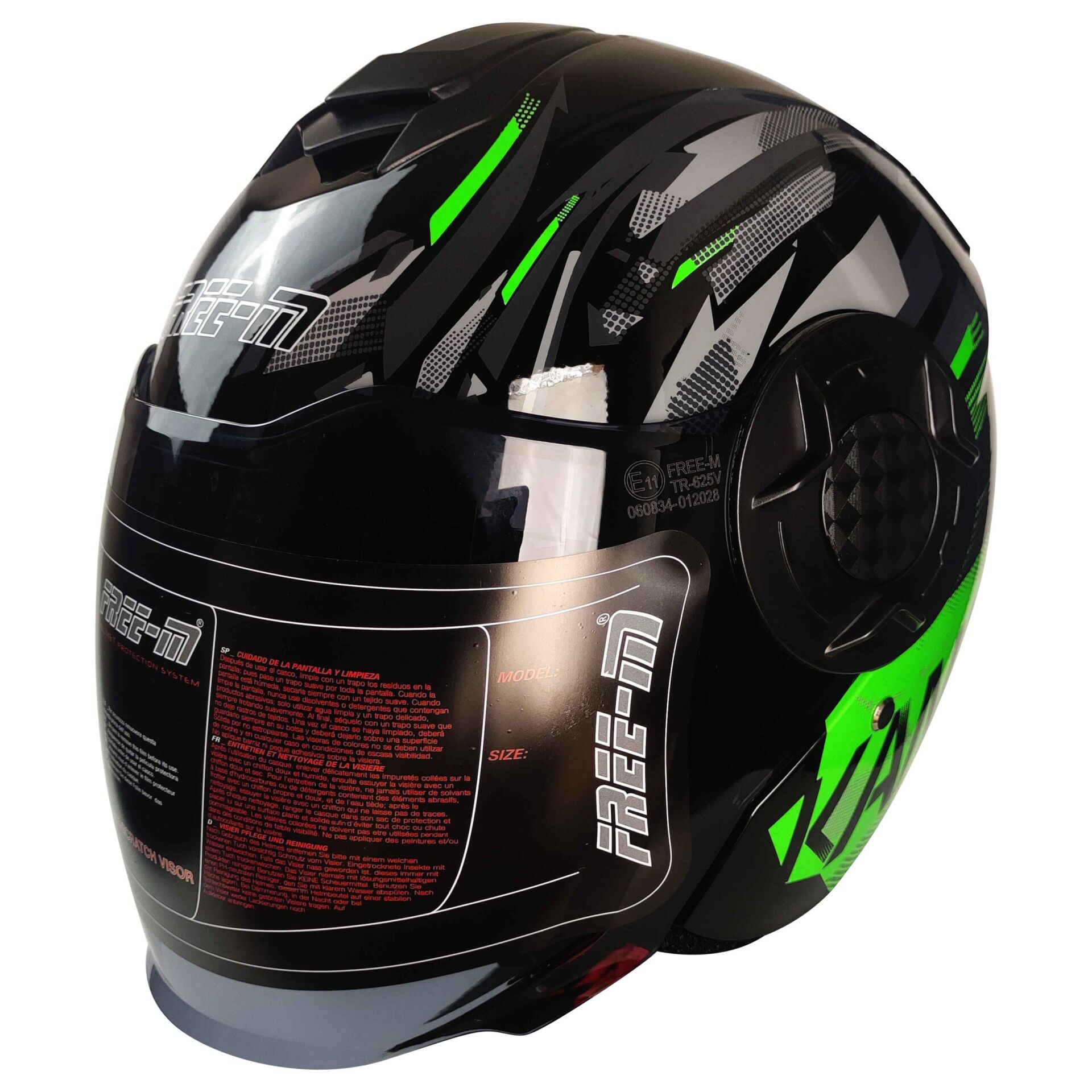 FREEM FR-665 YARIM KASK GÜNEŞ VİZÖRLÜ GREEN (XL)