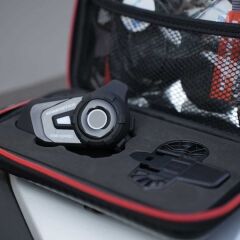 KNMASTER KN6100 PRO MOTOSİKLET KASK İNTERCOM SETİ KARBON-SİYAH