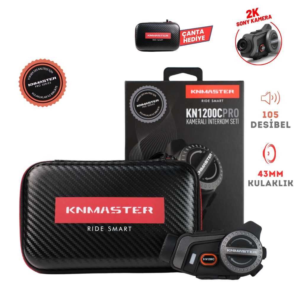 KNMASTER KN1200C KAMERALI MOTOSİKLET BLUETOOTH İNTERCOM KULAKLIK SETİ