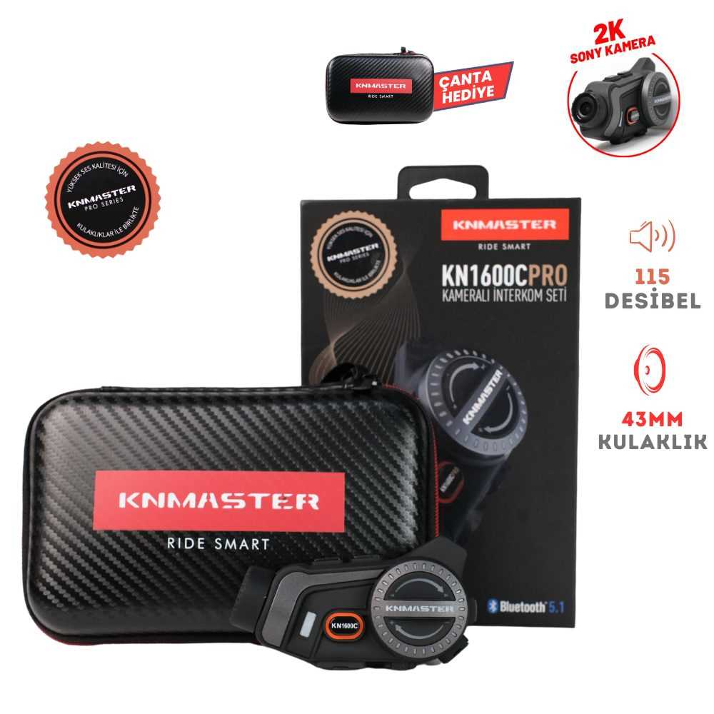 KNMASTER KN1600C KAMERALI MOTOSİKLET BLUETOOTH İNTERCOM KULAKLIK SETİ