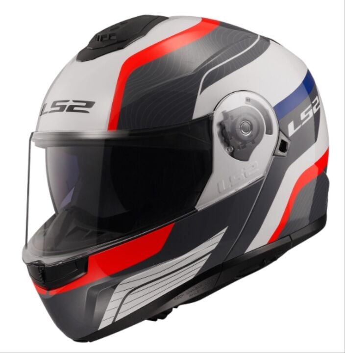 LS2 STROBE 2 MONZA ÇENE AÇILIR KASK SİYAH-BEYAZ-KIRMIZI