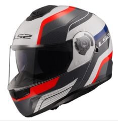 LS2 STROBE 2 MONZA ÇENE AÇILIR KASK SİYAH-BEYAZ-KIRMIZI