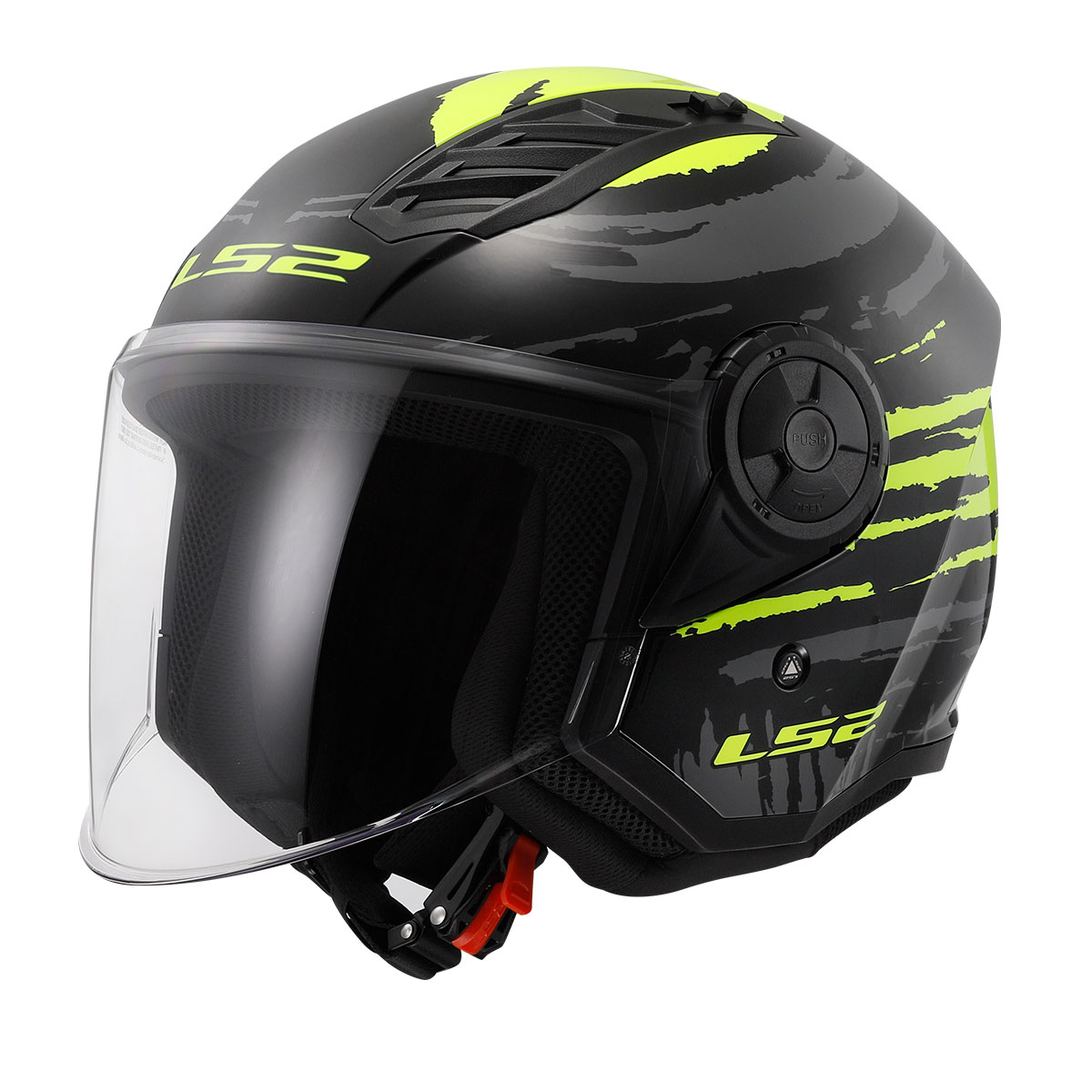 LS2 AİRFLOW 2 BRUSH YARIM KASK SİYAH-NEON SARI