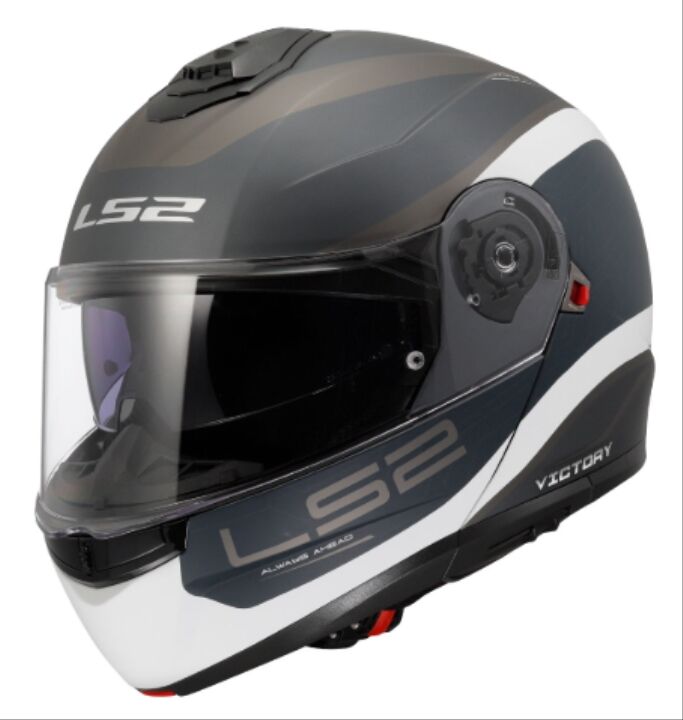 LS2 STROBE 2 VİCTORY ÇENE AÇILIR KASK MAT GRİ-MAVİ