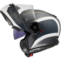 LS2 STROBE 2 VİCTORY ÇENE AÇILIR KASK MAT GRİ-MAVİ