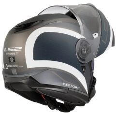 LS2 STROBE 2 VİCTORY ÇENE AÇILIR KASK MAT GRİ-MAVİ