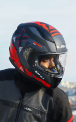 LS2 RAPİD 2 XTREET FULL FACE KASK MAT SİYAH-KIRMIZI